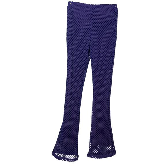 Sammy B Nordstrom Diamond Mesh Bootcut Pants Purple Lined M NWT Festival EDC - Picture 3 of 9